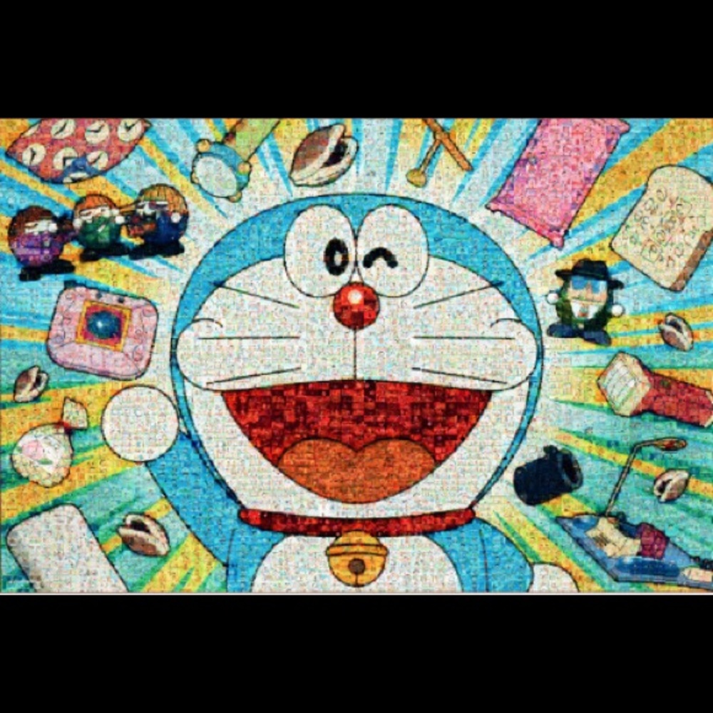 1000 plastic pcs Doraemon Mosaic Tenyo Puzzle